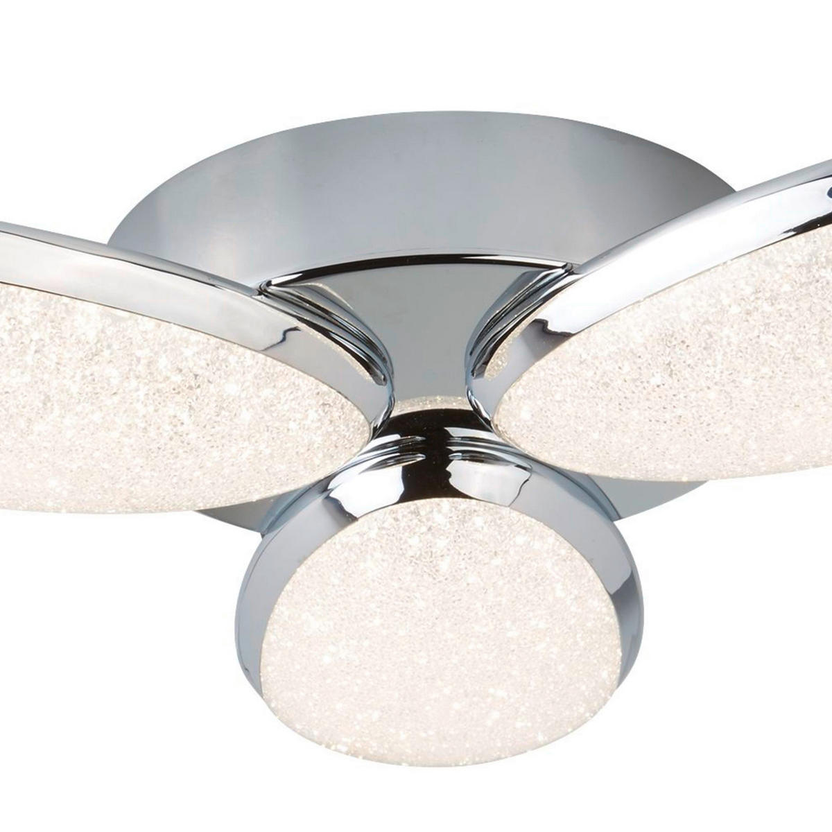 PLAFONIERĂ - străveziu/culoare crom, Basics, metal (44/7,8cm)