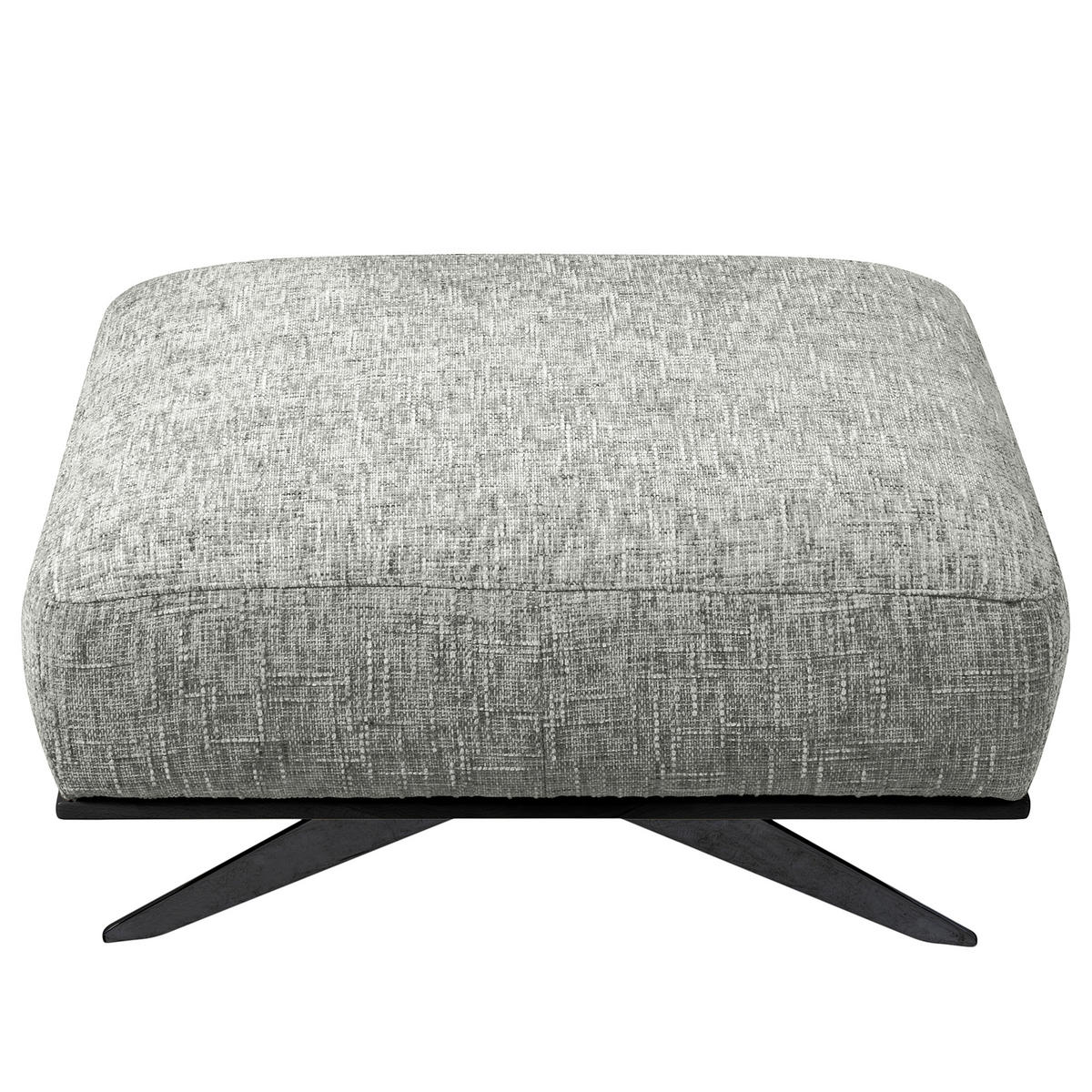 HOCKER PORTLAND Struktur Grau  - Schwarz/Grau, Design, Holz/Textil (95/46/80cm) - Livetastic