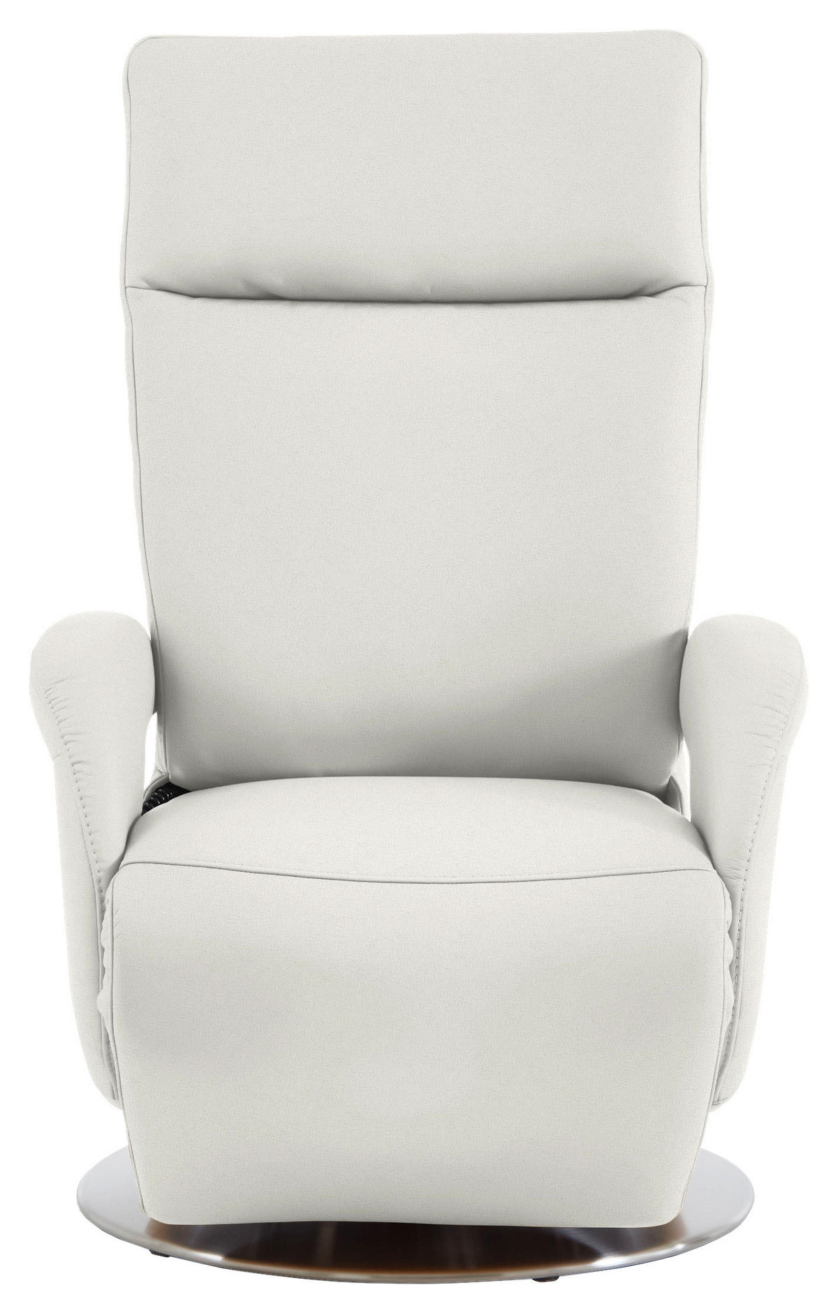 RELAXSESSEL in Leder Weiss  - Weiss/Edelstahlfarben, Design, Leder/Metall (70/108/80cm) - Cantus