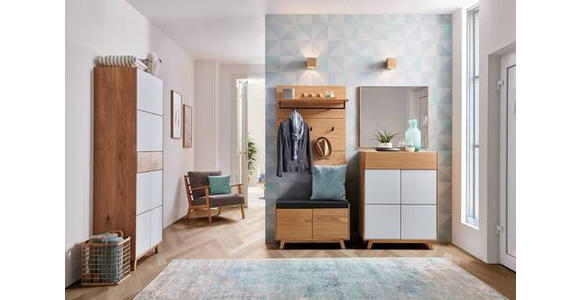 SCHUHSCHRANK 85/113/40 cm - Eichefarben/Weiß, Natur, Glas/Holz (85/113/40cm) - Dieter Knoll
