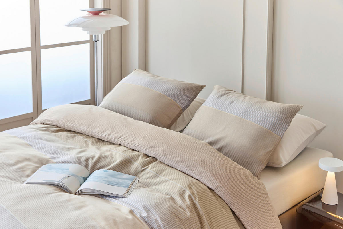 BETTWÄSCHE Abstrava Satin 140/200 cm  - Naturfarben, KONVENTIONELL, Textil (140/200cm) - Novel