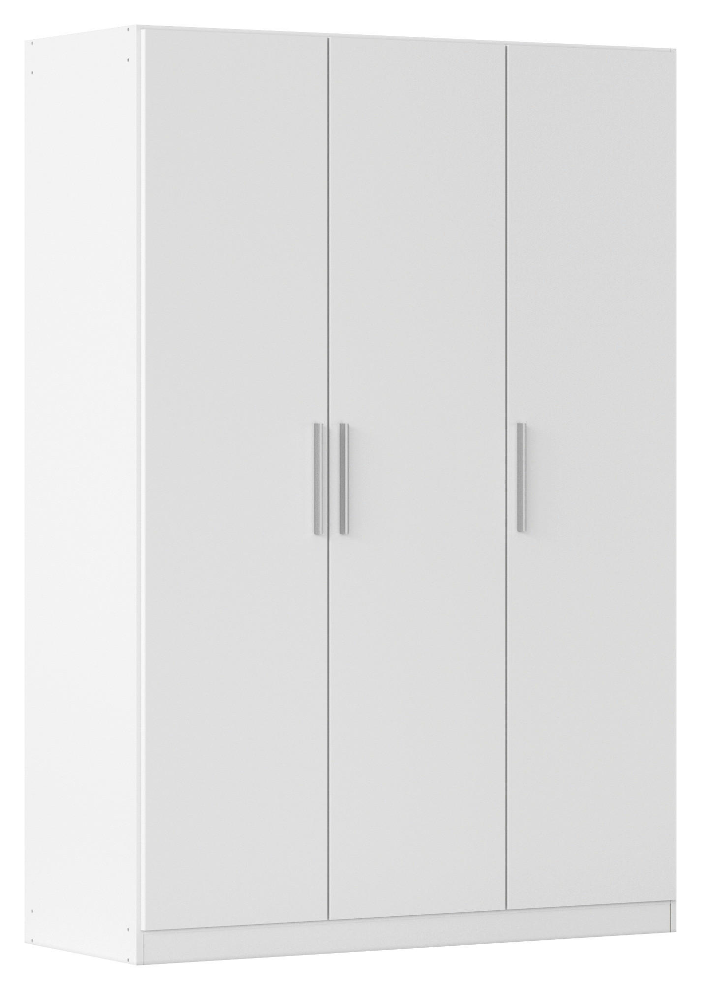 DREHTÜRENSCHRANK 136/197/54 cm,  in Weiß, 3-türig  - Alufarben/Weiß, KONVENTIONELL, Holzwerkstoff/Kunststoff (136/197/54cm) - home24