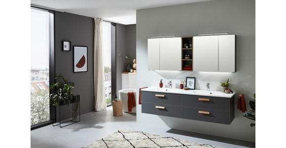 SPIEGELSCHRANK 185/70,3/17,3 cm  - Chromfarben/Eichefarben, KONVENTIONELL, Glas/Holzwerkstoff (185/70,3/17,3cm) - Dieter Knoll