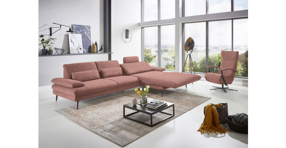 ECKSOFA in Velours Flieder 310/180 cm - Flieder/Schwarz, Design, Textil/Metall (310/180cm) - Dieter Knoll