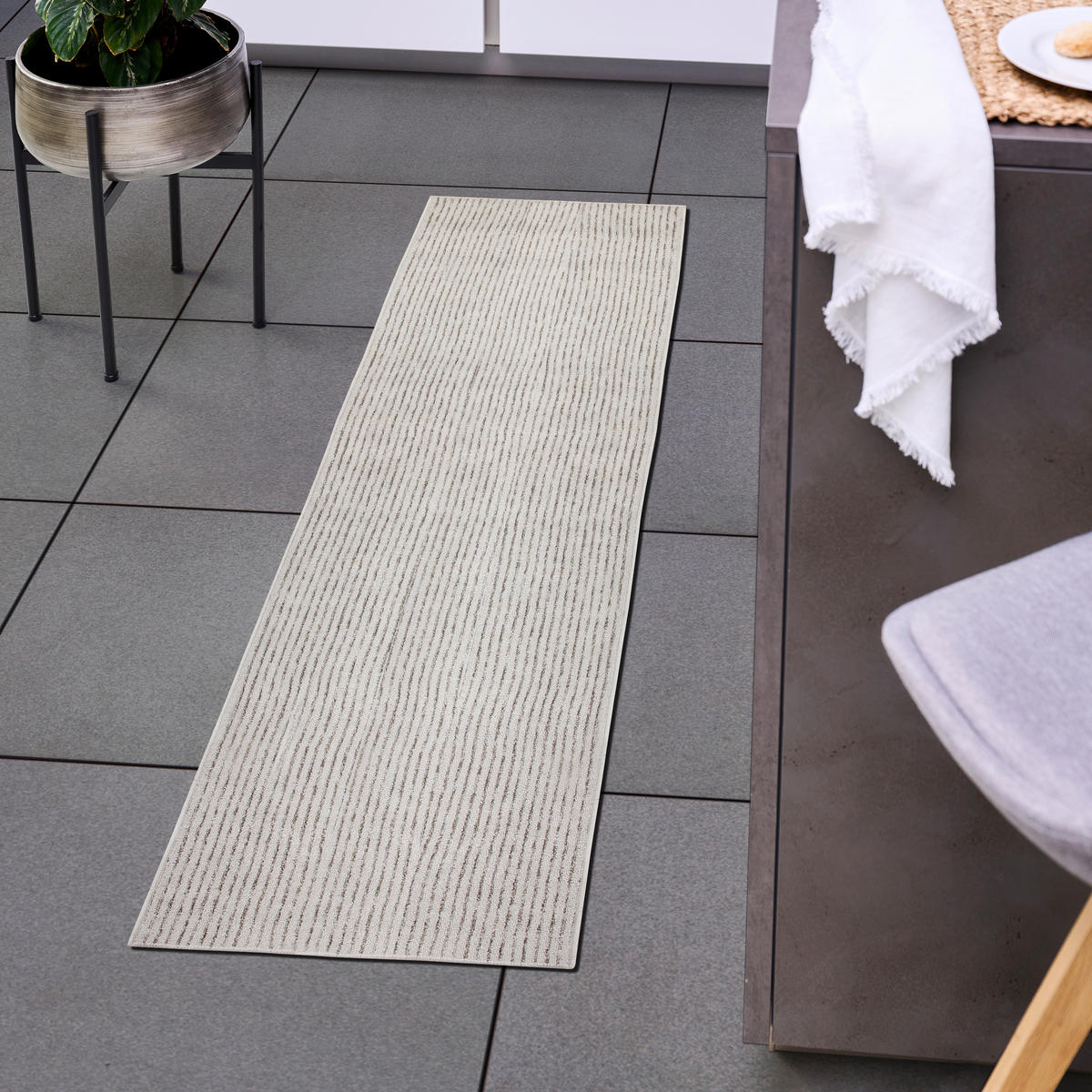 KUHINJSKI TEKAČ      80/250 cm    taftano  srebrne barve  - srebrne barve, Design, tekstil (80/250cm) - Novel