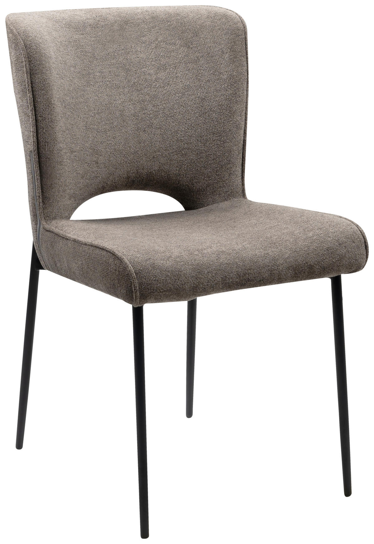 STUHL  in Stahl Mikrofaser Metall, Textil  - Schwarz/Grau, MODERN, Textil/Metall (49/83,5/59,5cm) - MID.YOU