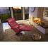 RELAXSESSEL Echtleder - Weinrot/Alufarben, Design, Leder/Metall (82/107/91cm) - Valdera