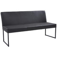 SITZBANK 160/86/62 cm Echtleder Dunkelgrau Metall  - Dunkelgrau/Anthrazit, Design, Leder/Metall (160/86/62cm) - Musterring