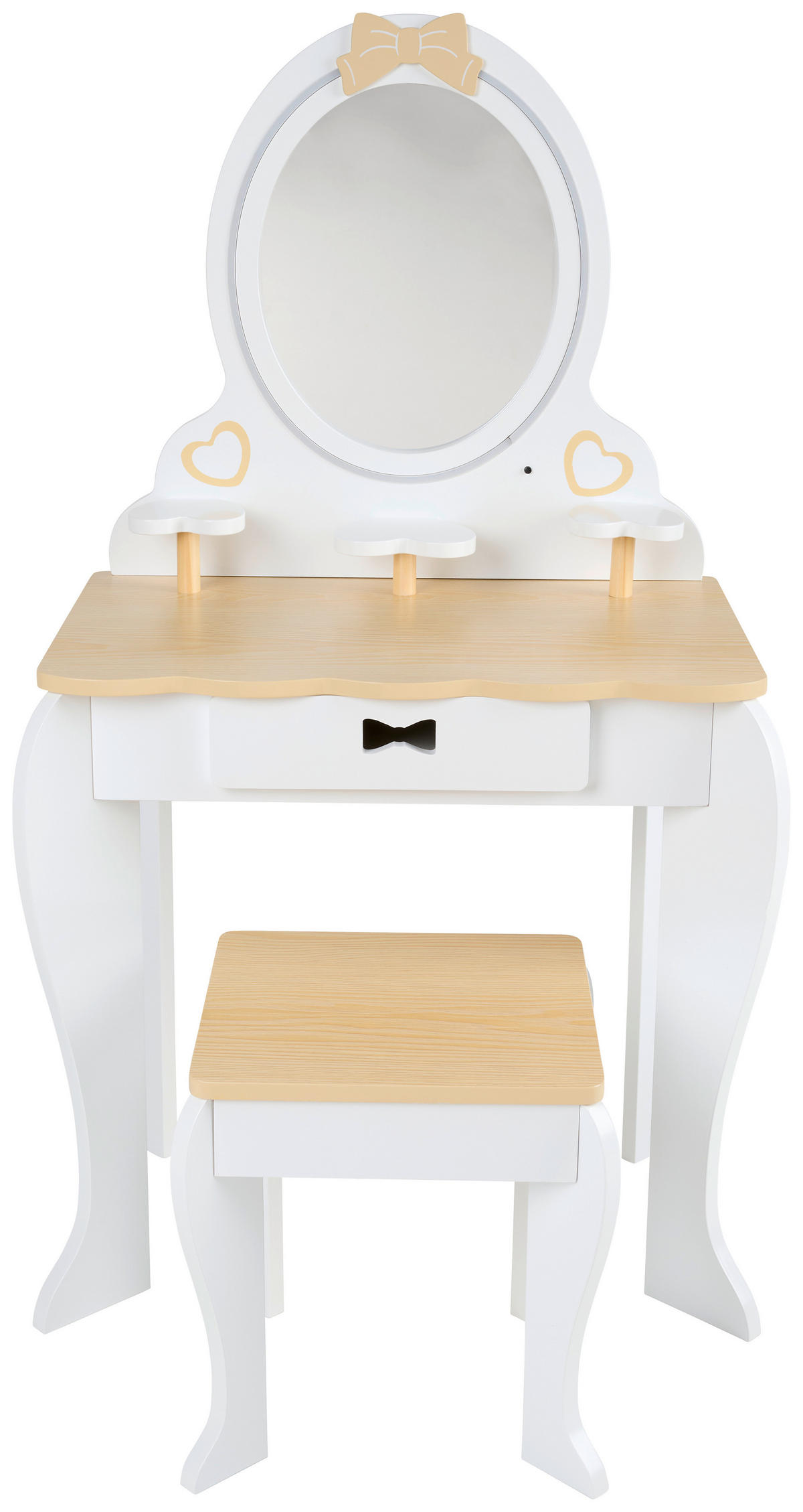 TOALETNÍ STOLEK přírodní barvy, bílá,  - bílá/přírodní barvy, Trend, kompozitní dřevo/plast (53/28,5/93/29/36/28,5cm) - Jimmylee