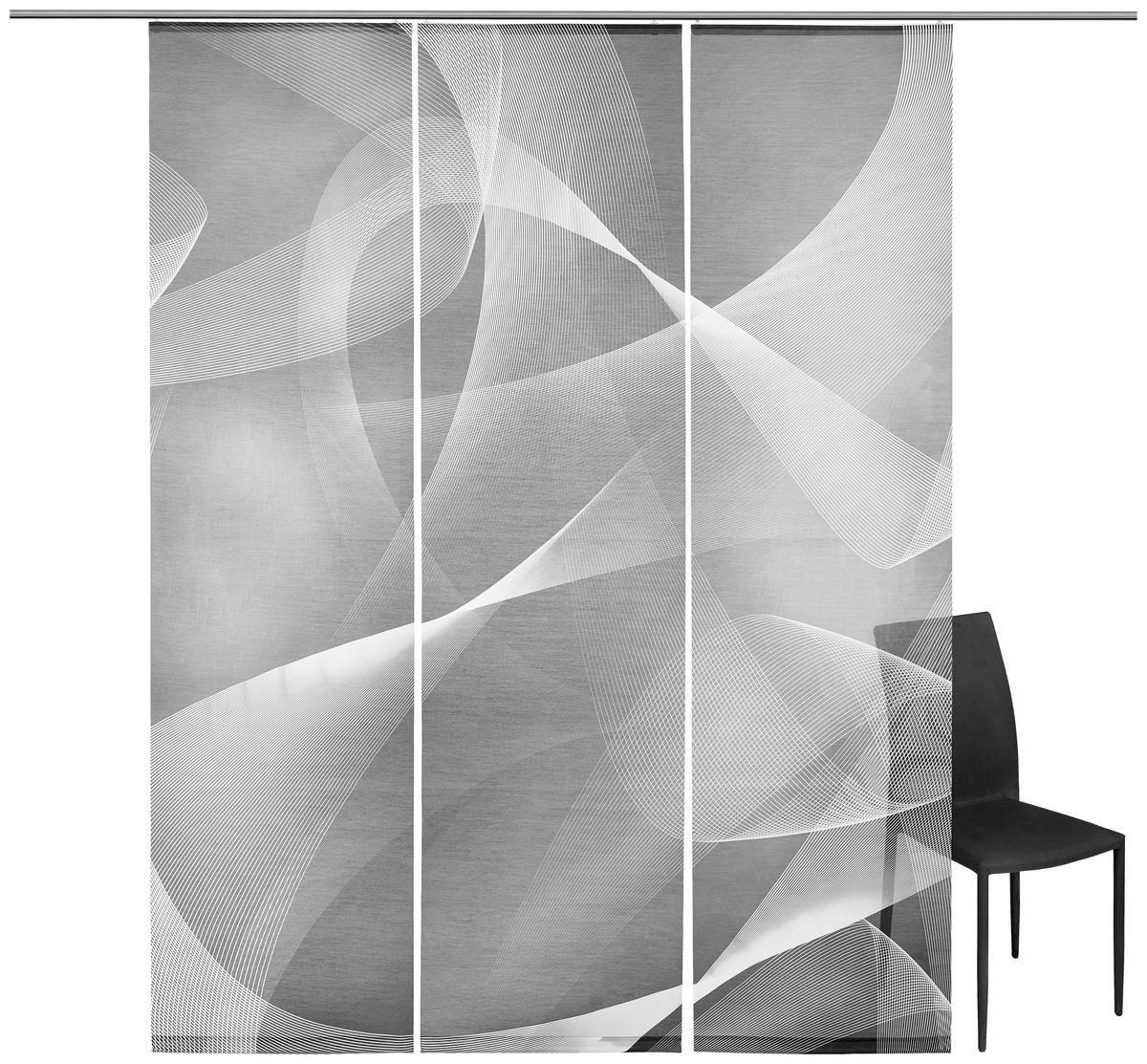 PANELGARDIN  - silver/antracit, Design, textil (60/245cm) - Novel