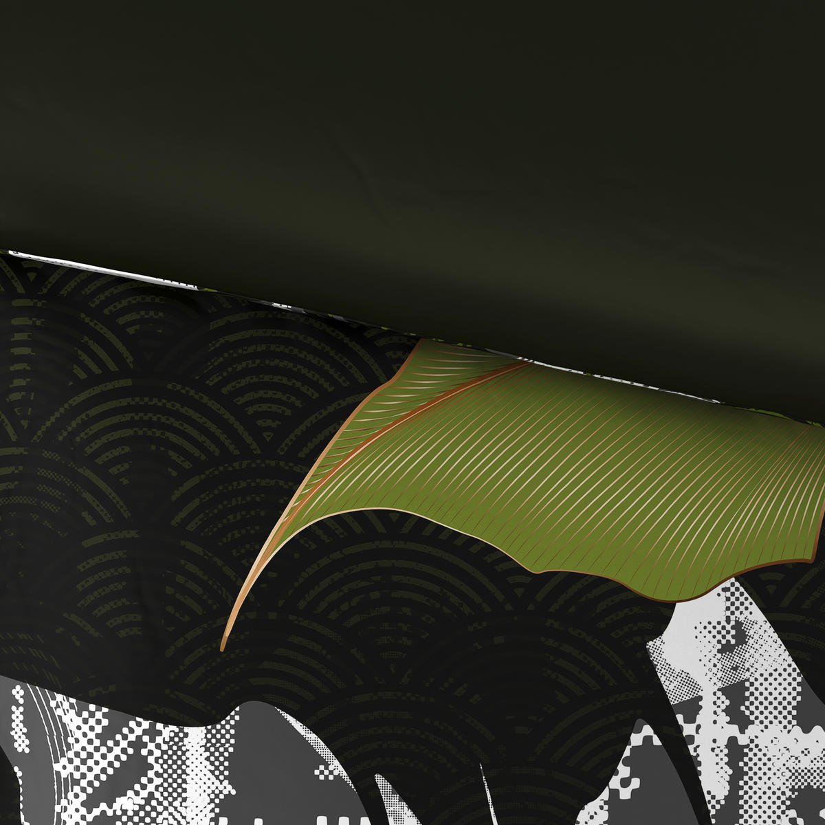 BETTWÄSCHESET MARIE Satin 160/210 cm  65 cm/100 cm  - Schwarz/Grün, Konventionell, Textil (160/210cm) - Esposa