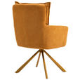 ARMLEHNSTUHL  in Feincord  - Orange, Design, Textil/Metall (61/95/67cm) - Novel