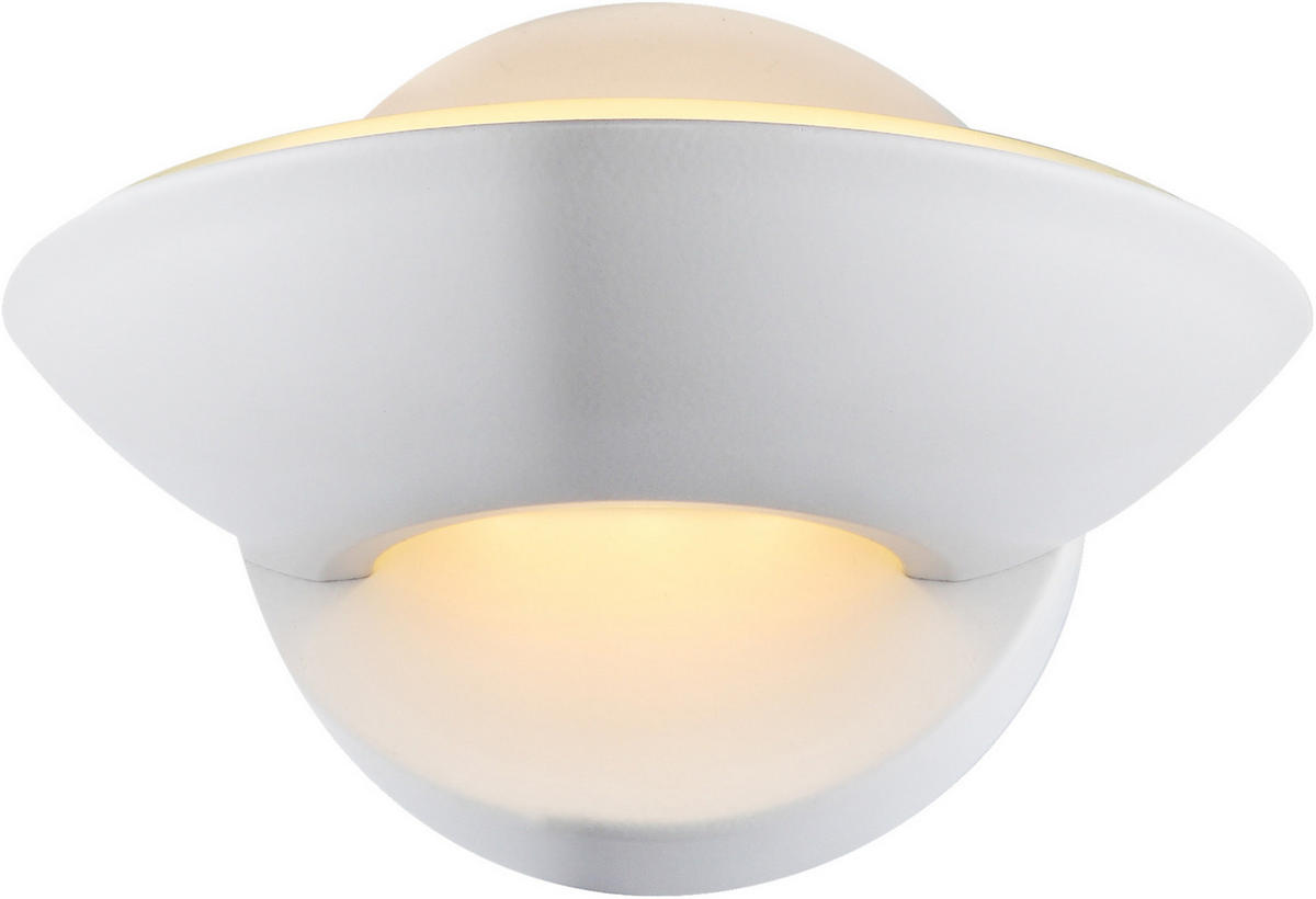 LED-WANDLEUCHTE Sammy 16,5/11 cm   - Weiß, Design, Glas/Metall (16,5/11cm) - Globo