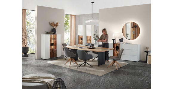 ESSTISCH Eichefarben rechteckig   - Eichefarben/Anthrazit, Natur, Holz (190/95/76cm) - Valnatura