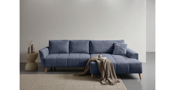 ECKSOFA  in Webstoff Blaugrau  - Buchefarben/Blaugrau, KONVENTIONELL, Holz/Textil (294/169cm) - Carryhome