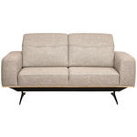 2-SITZER-SOFA Struktur Sandfarben  - Sandfarben/Schwarz, Design, Textil/Metall (174/76-97/102cm) - Novel