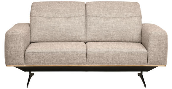 2-SITZER-SOFA in Struktur Sandfarben  - Sandfarben/Schwarz, Design, Textil/Metall (174/76-97/102cm) - Novel