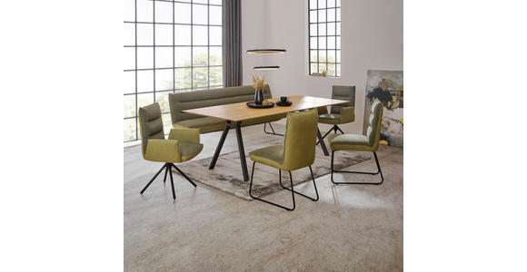 ESSTISCH in Holz, Metall 220/100/75 cm - Eichefarben/Anthrazit, Design, Holz/Metall (220/100/75cm) - Dieter Knoll