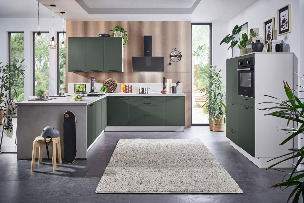 EINBAUKÜCHE 945  - Grün, Design, Holzwerkstoff - Celina