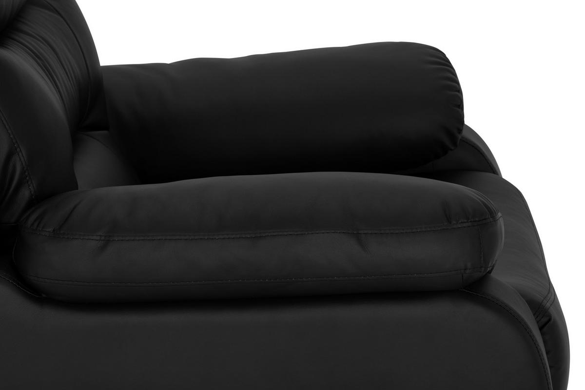 RELAXSESSEL Lederlook    - Schwarz, KONVENTIONELL, Textil/Metall (90/102/76/101/163cm) - Livetastic
