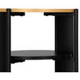 BEISTELLTISCH 44/44/60 cm Naturfarben, Schwarz rund  - Schwarz/Naturfarben, Trend, Holzwerkstoff/Metall (44/44/60cm) - Xora