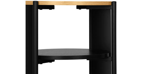 BEISTELLTISCH 44/44/60 cm Naturfarben, Schwarz rund - Schwarz/Naturfarben, Trend, Holzwerkstoff/Metall (44/44/60cm) - Xora
