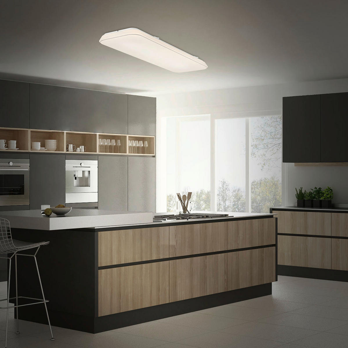 STROPNA LED-SVETILKA  Rupa 24 W/2800 lm/3000 K// - bela, Basics, kovina/umetna masa (60,7/18,7/5,7cm)