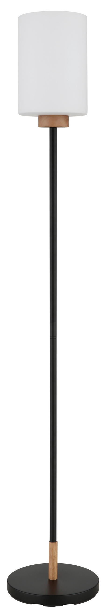 STEHLEUCHTE Rowena 25/150 cm  - Eichefarben/Schwarz, Design, Glas/Holz (25/150cm) - Globo
