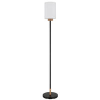 STEHLEUCHTE Rowena 25/150 cm  - Eichefarben/Schwarz, Design, Glas/Holz (25/150cm) - Globo
