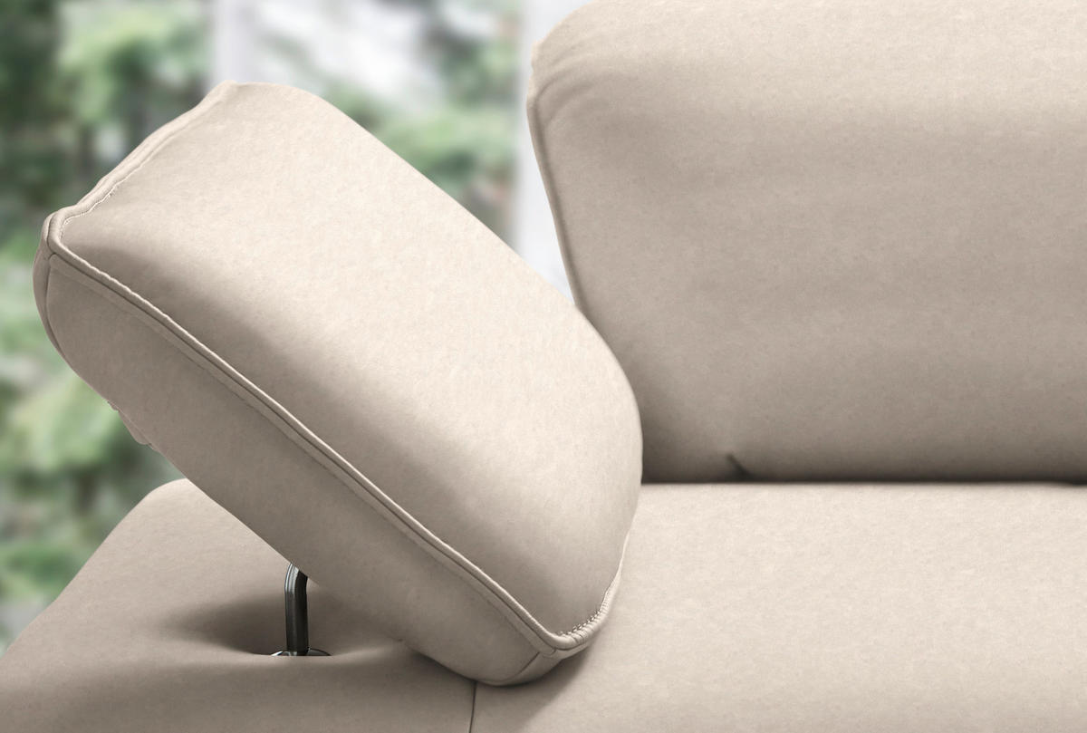 ECKSOFA Echtleder Beige  - Anthrazit/Beige, Design, Leder/Metall (290/230cm) - Johann Jakob