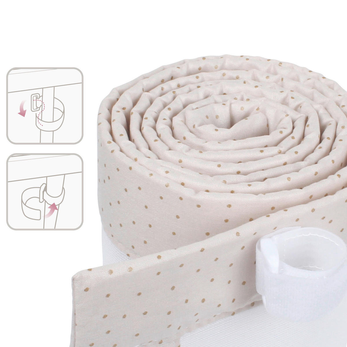 NESTCHEN babybay Nestchen 3D Mesh  - Beige, Basics, Naturmaterialien (200/24/2cm) - Tobi