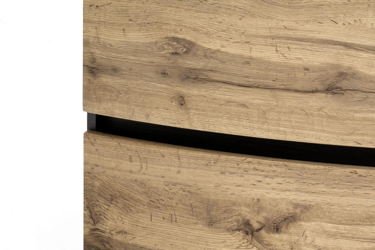 WASCHTISCHKOMBI 80 cm  - Eichefarben/Graphitfarben, KONVENTIONELL, Glas/Holzwerkstoff (80cm) - Held