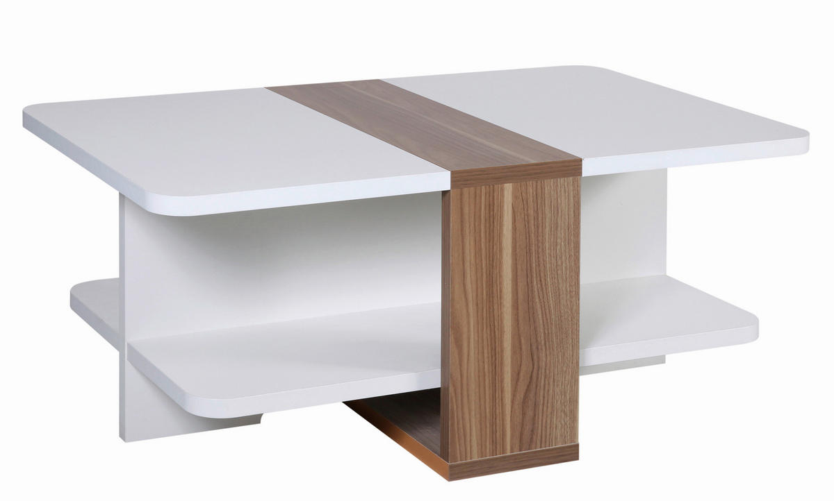 KLUBSKA MIZA, 100/42/60 cm bela  - barve hrasta/bela, Basics, leseni material (100/42/60cm) - Alples