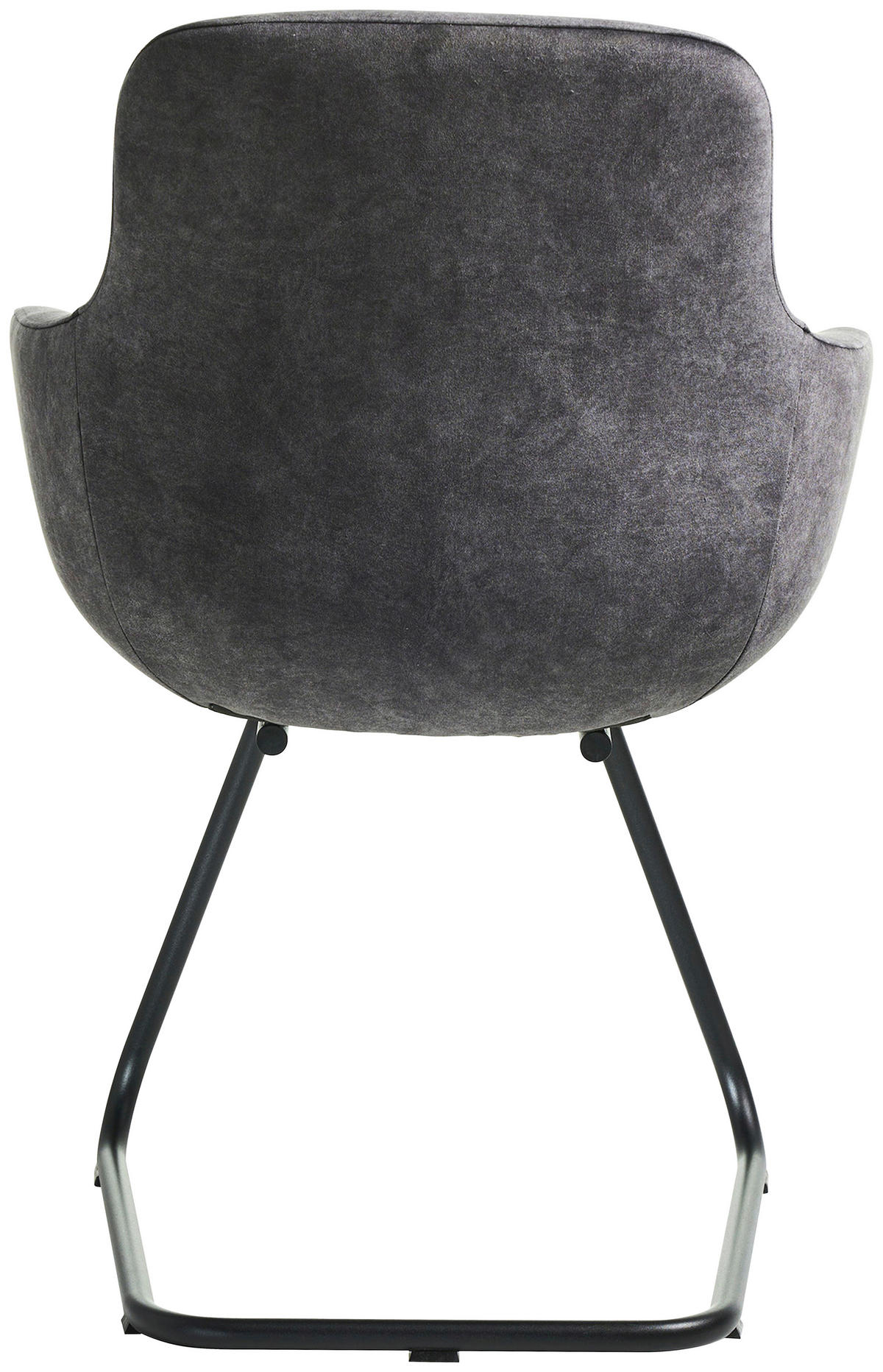 ARMLEHNSTUHL  in Edelstahl Velours  - Dunkelgrau/Schwarz, Basics, Textil/Metall (62/89/61cm) - Celina Home