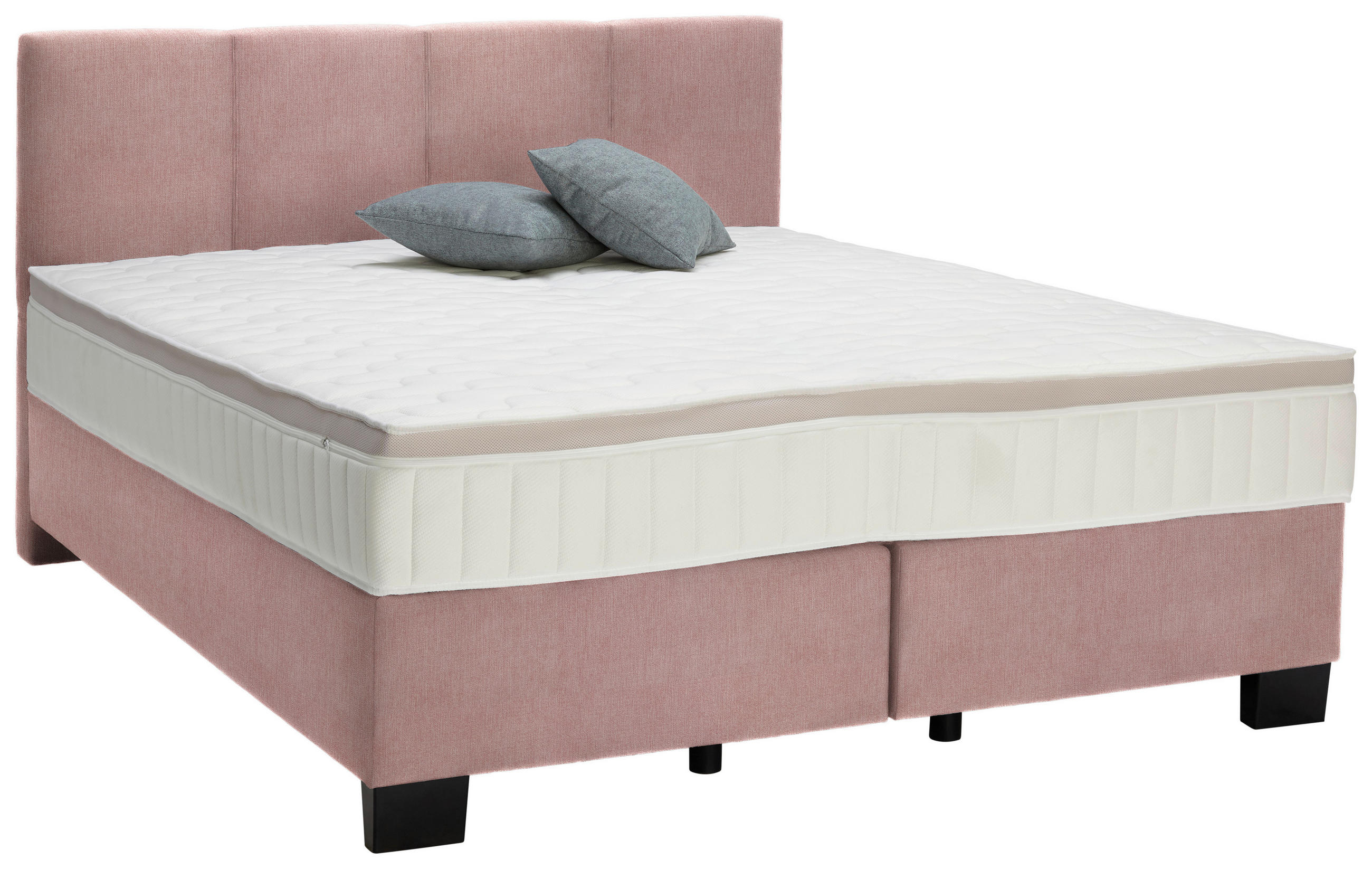BOXSPRINGBETT 160/200 cm  in Rosa  - Schwarz/Rosa, Design, Kunststoff/Textil (160/200cm) - Hom`in
