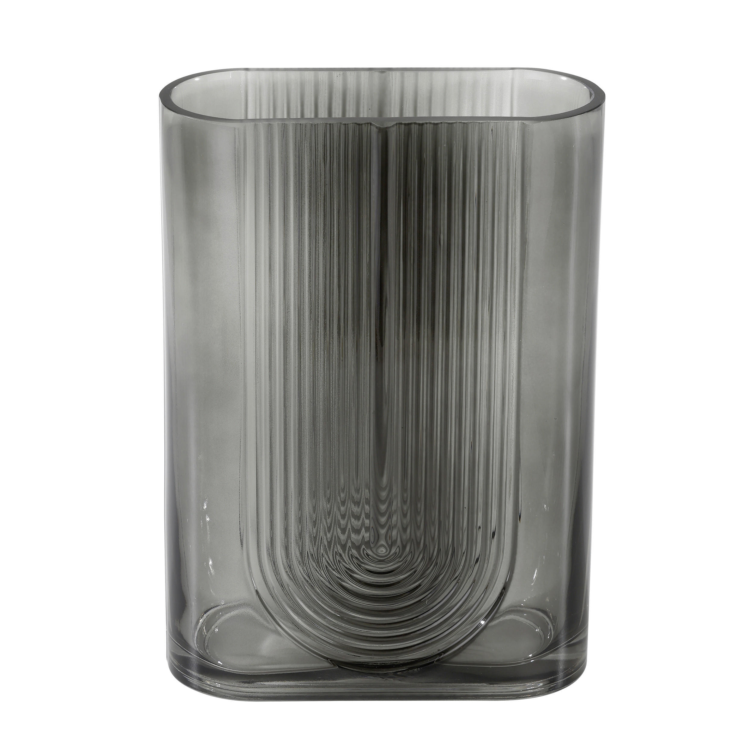 VASE  - Grau, LIFESTYLE, Glas (18/8/25cm)