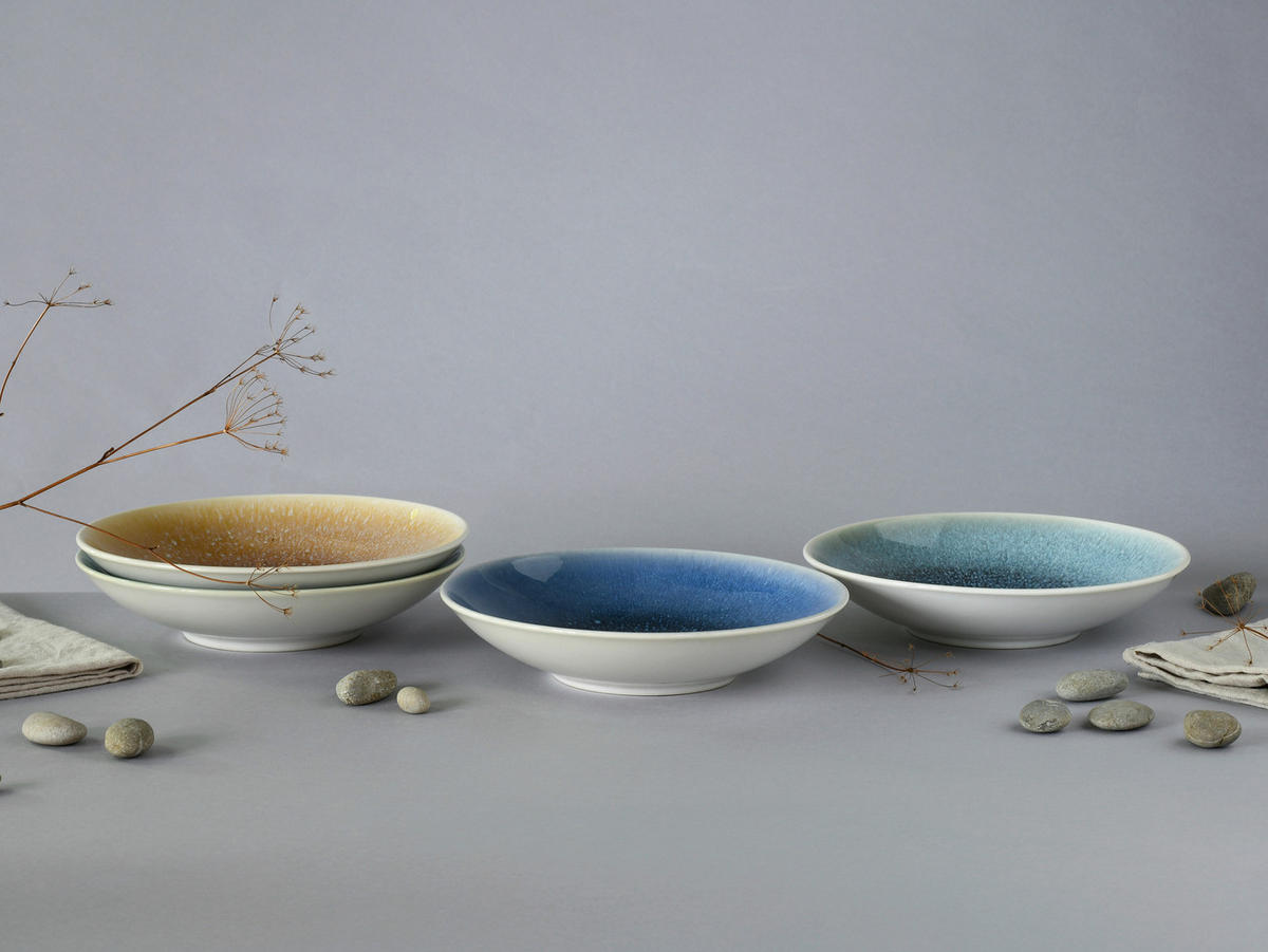 SCHÜSSELSET 4-teilig Caldera Mix   - Türkis/Bernsteinfarben, Basics, Keramik (22,5/6cm) - Creatable