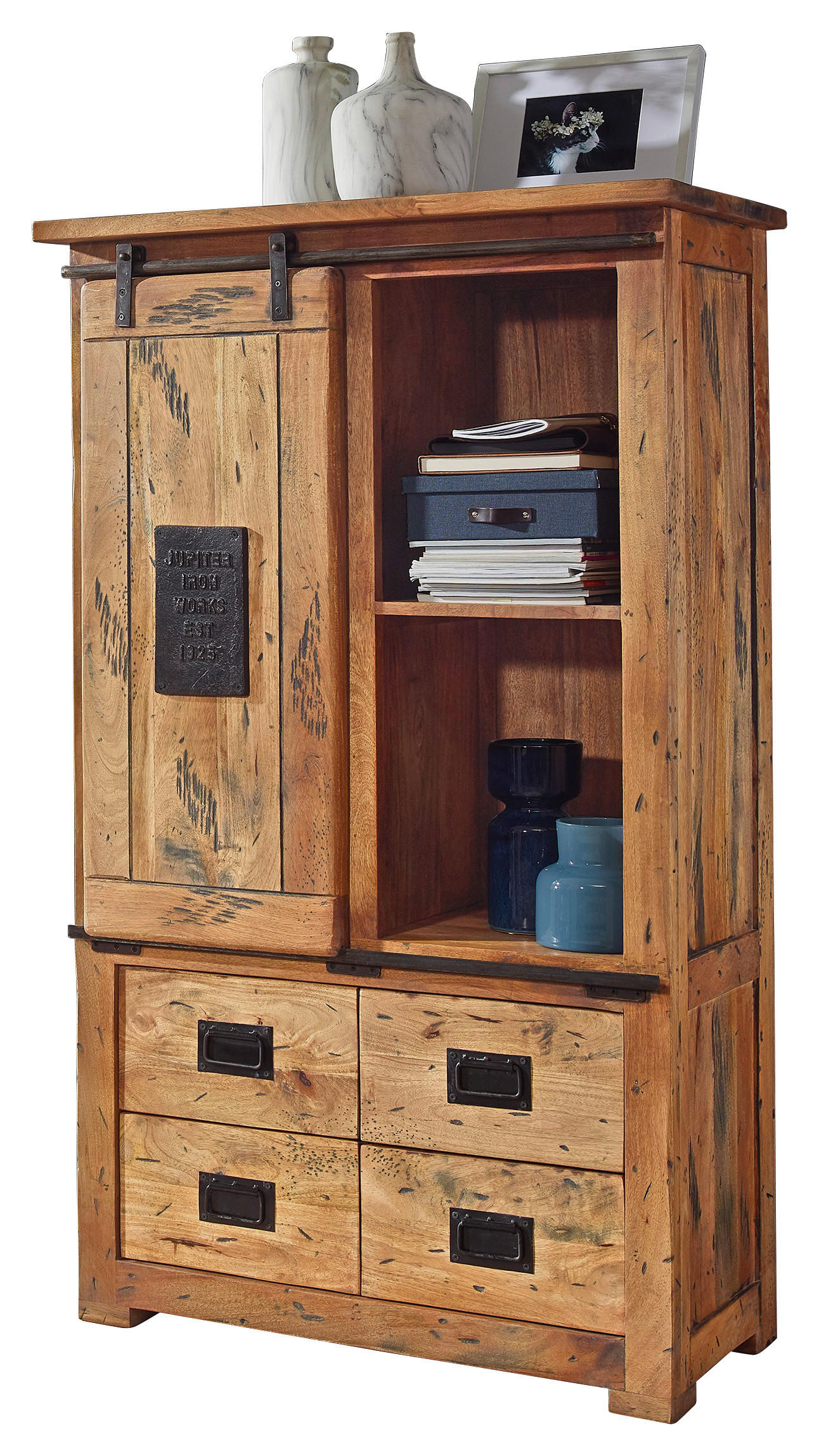 HIGHBOARD  in 90/150/45 cm  - Naturfarben, KONVENTIONELL, Holz/Metall (90/150/45cm) - Livetastic