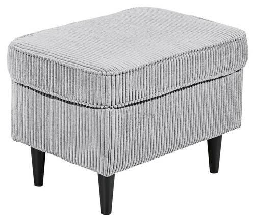 HOCKER Cord Hellgrau - Hellgrau/Schwarz, Basics, Holz/Textil (63/43/42cm) - Carryhome