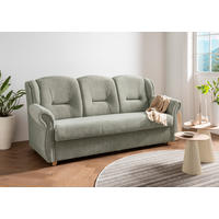 3-SITZER-SOFA Mikrofaser Grün  - Wildeiche/Grün, Konventionell, Holz/Textil (220/98/90cm) - Livetastic