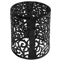 BEISTELLTISCH 37/37/44 cm Schwarz rund  - Schwarz, Design, Metall (37/37/44cm)