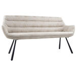 SITZBANK 177,5/87/64 cm Struktur Beige  - Beige/Schwarz, Design, Textil/Metall (177,5/87/64cm) - Hom`in