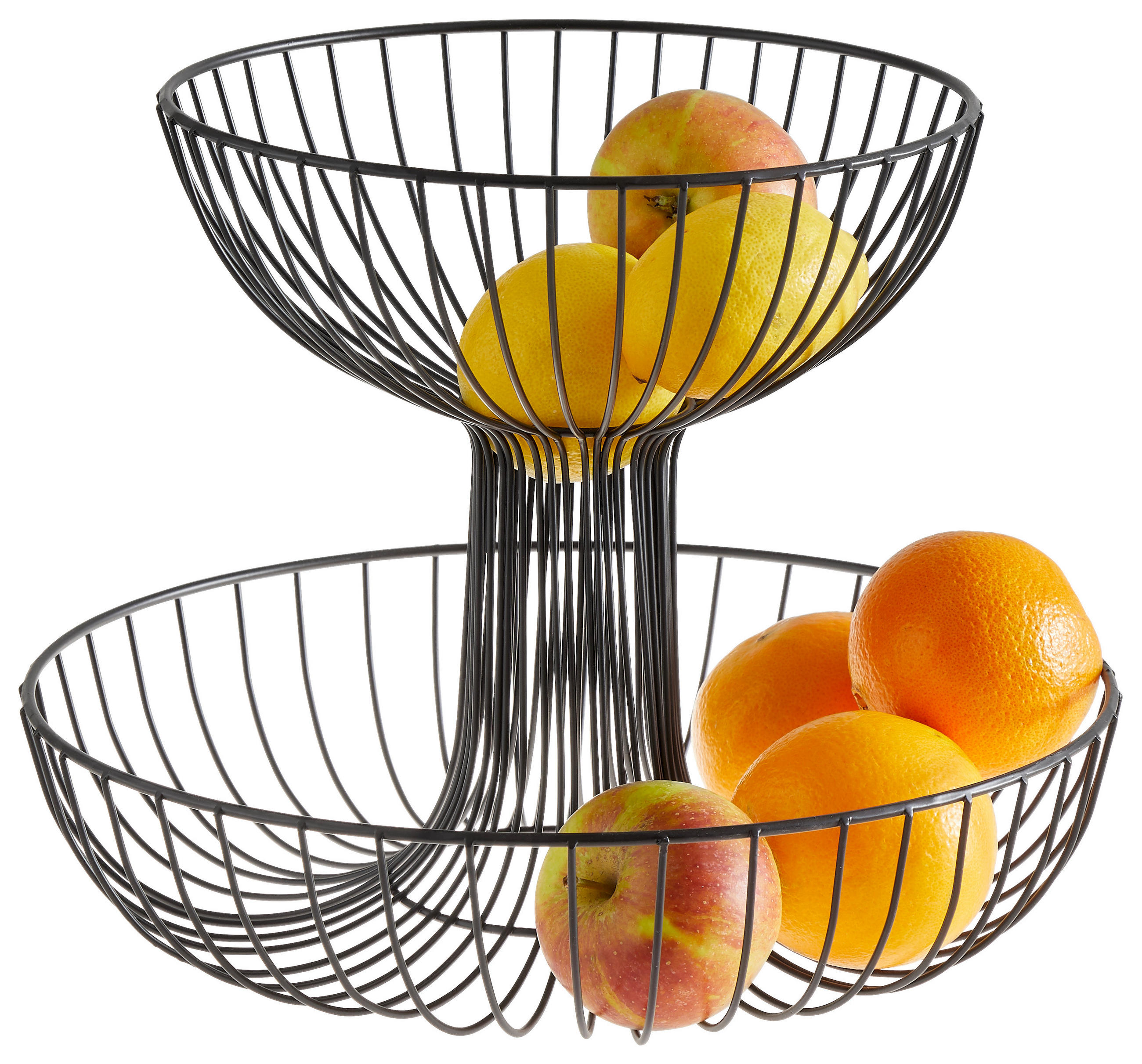 ETAGERE 2-stöckig - Schwarz, Design, Metall (30/23,5cm) - Ambia Home