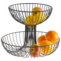ETAGERE 2-stöckig - Schwarz, Design, Metall (30/23,5cm) - Ambia Home