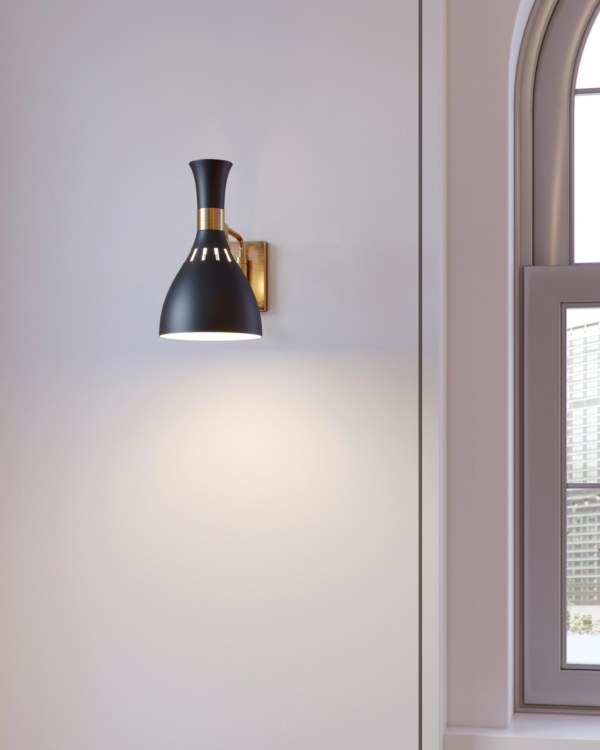 WANDLEUCHTE - Messingfarben/Schwarz, Konventionell, Metall (15.9/27.3/30.5cm) - Elstead Lighting