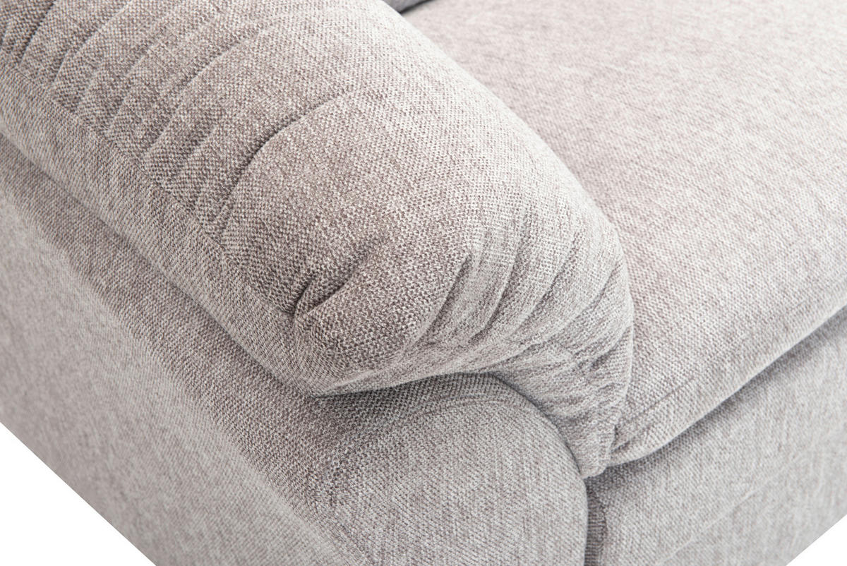 3-SITZER-SOFA Flachgewebe Hellgrau  - Eichefarben/Hellgrau, MODERN, Holz/Textil (213/100/92cm) - Livetastic