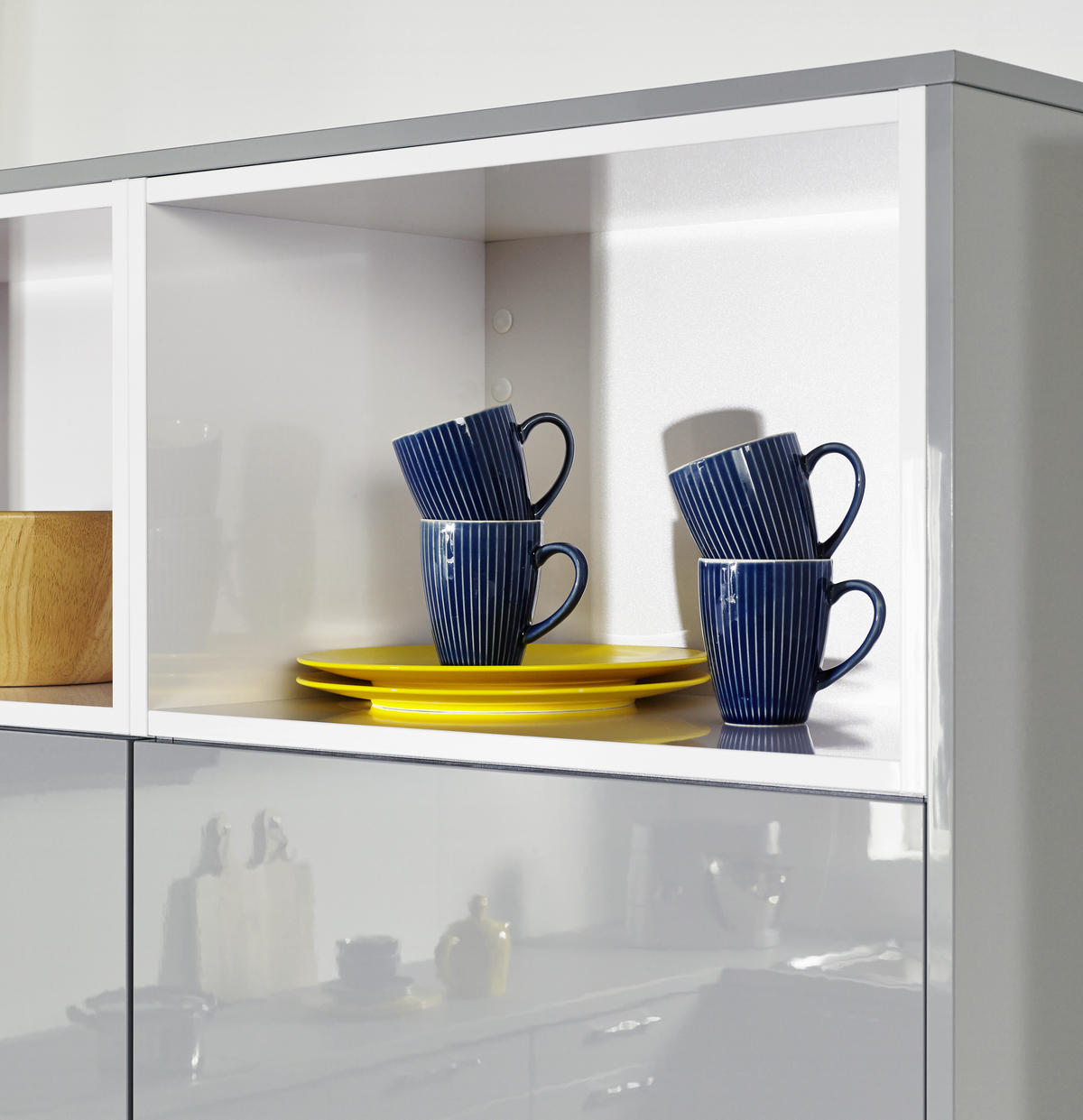 BUCĂTĂRIE LA COMANDĂ   - gri, Design, material pe bază de lemn - Moderano