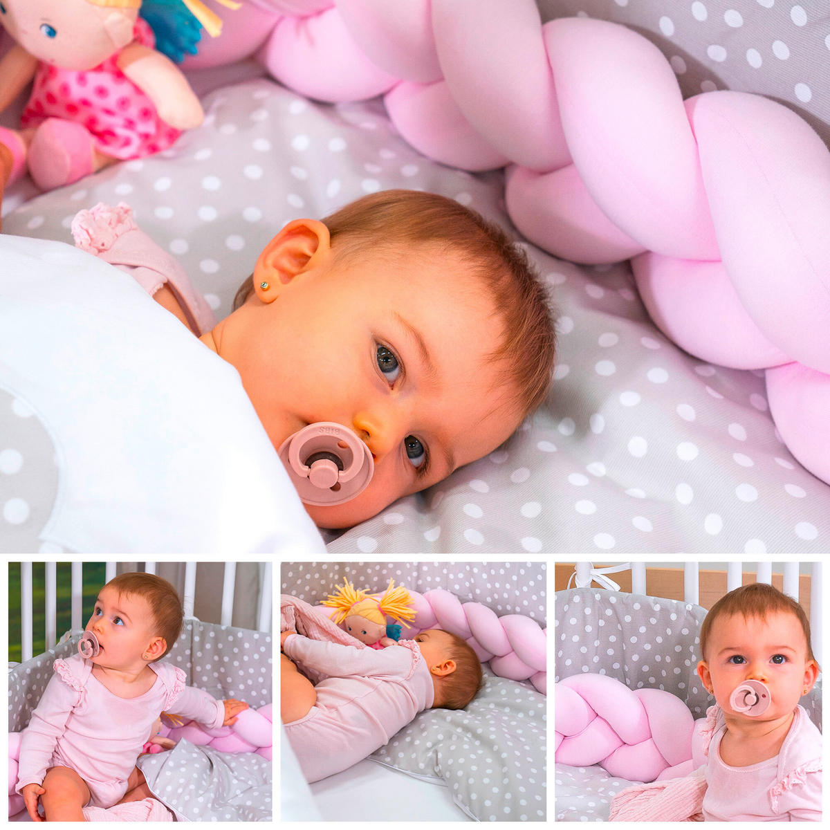 NESTCHENSCHLANGE  200/13/13 cm   - Champagner/Dunkelgrau, Basics, Textil (200/13/13cm) - Babybay