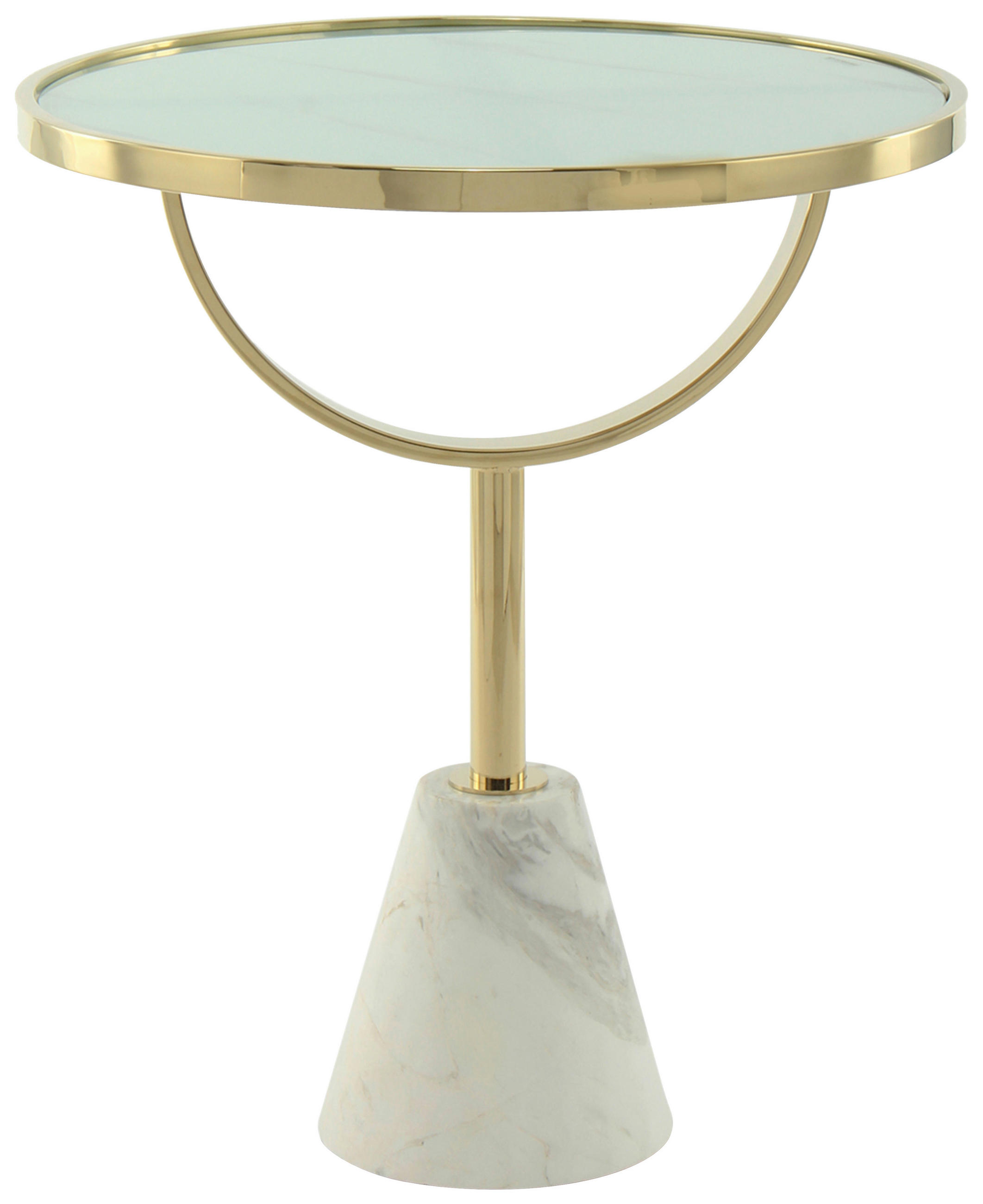 BEISTELLTISCH rund  - Design, Glas/Stein (46/54cm) - Kayoom