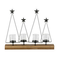 TEELICHTHALTER  - Schwarz, Basics, Metall (33/30/8cm)